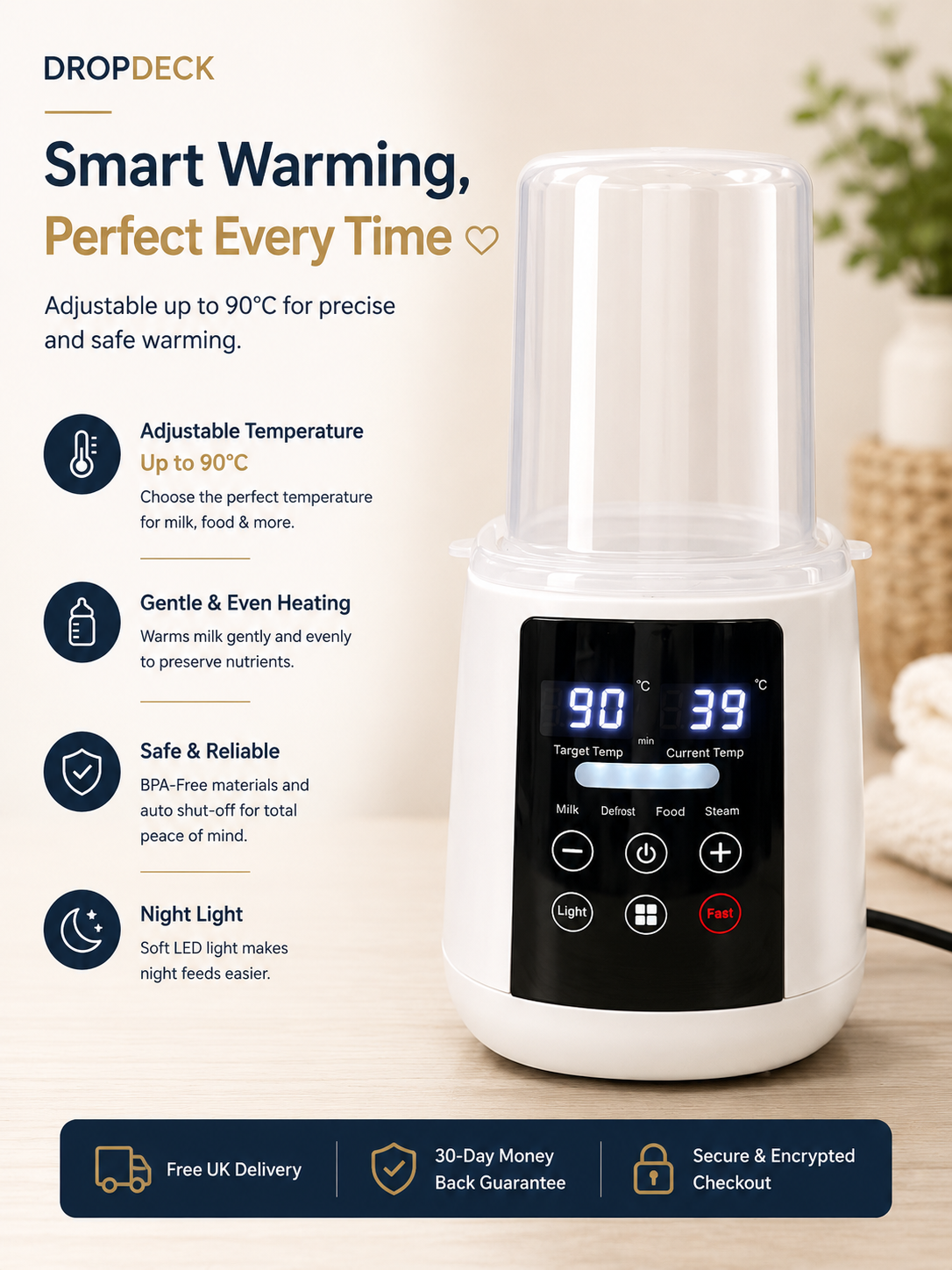DROPDECK™ 6-IN-1 SMART BOTTLE WARMER